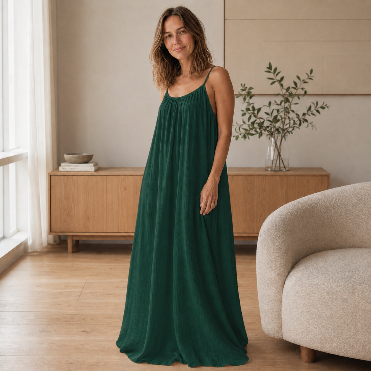 Vestido Largo de Tirantes Saskia – Fresco y de Corte Largo