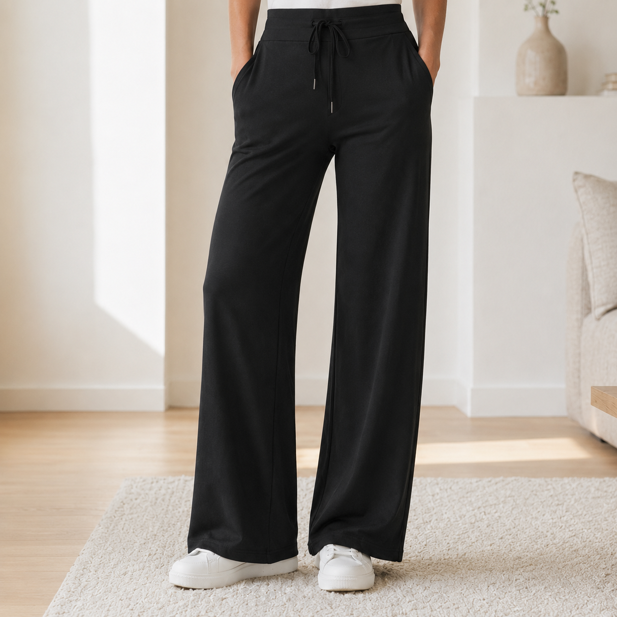 Pantalón Wide-Leg Kira – Cintura Alta Efecto Seda Helada