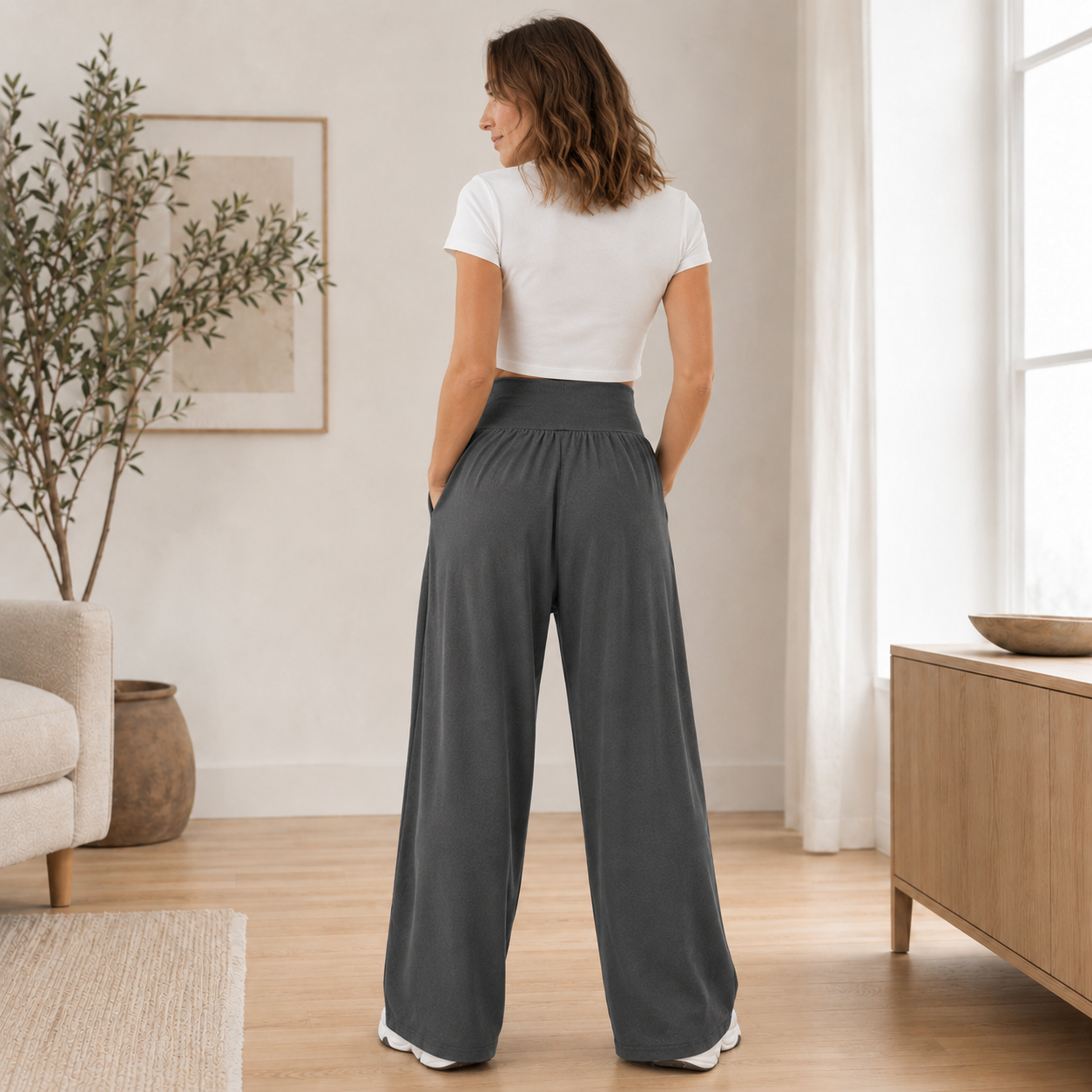 Pantalón Ancho Saga – Tiro Alto y Pierna Fluida