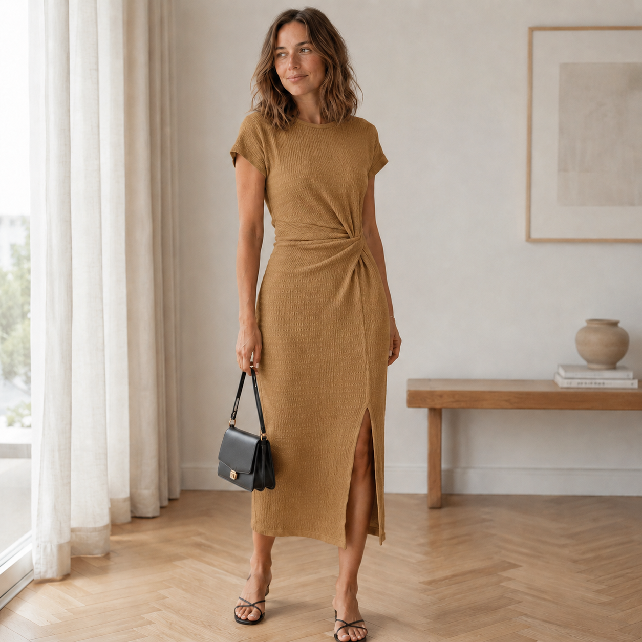 Vestido Midi Idun – Anudado con Abertura Lateral