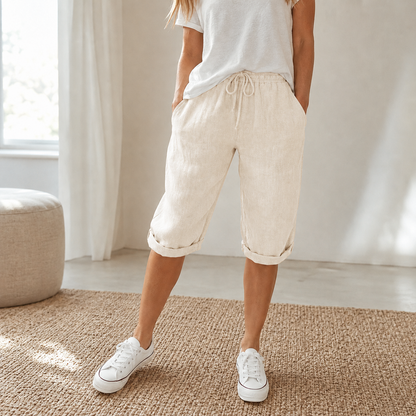 Pantalón Capri Marit – Fresco y Holgado con Cordón Ajustable