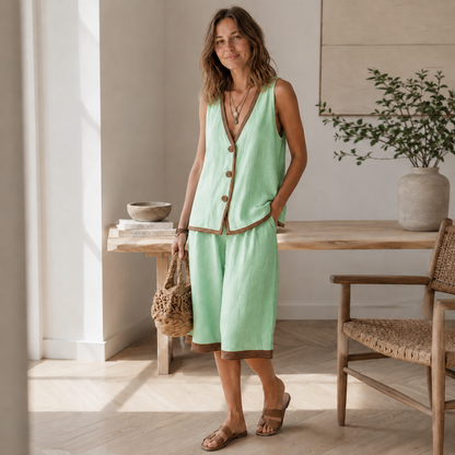 Conjunto Loungewear Ronja – Chaleco y Short Ancho