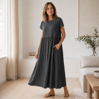 Vestido de Verano Annika – A-Line Amplio con Bolsillos