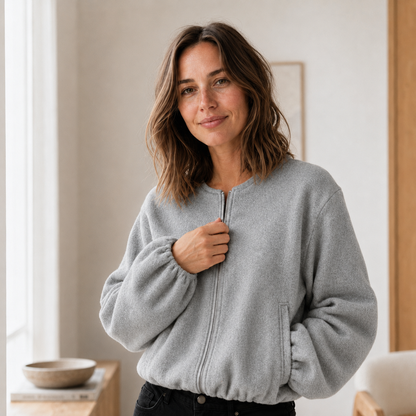 Bomber Polar Nele – Cropped con Cremallera