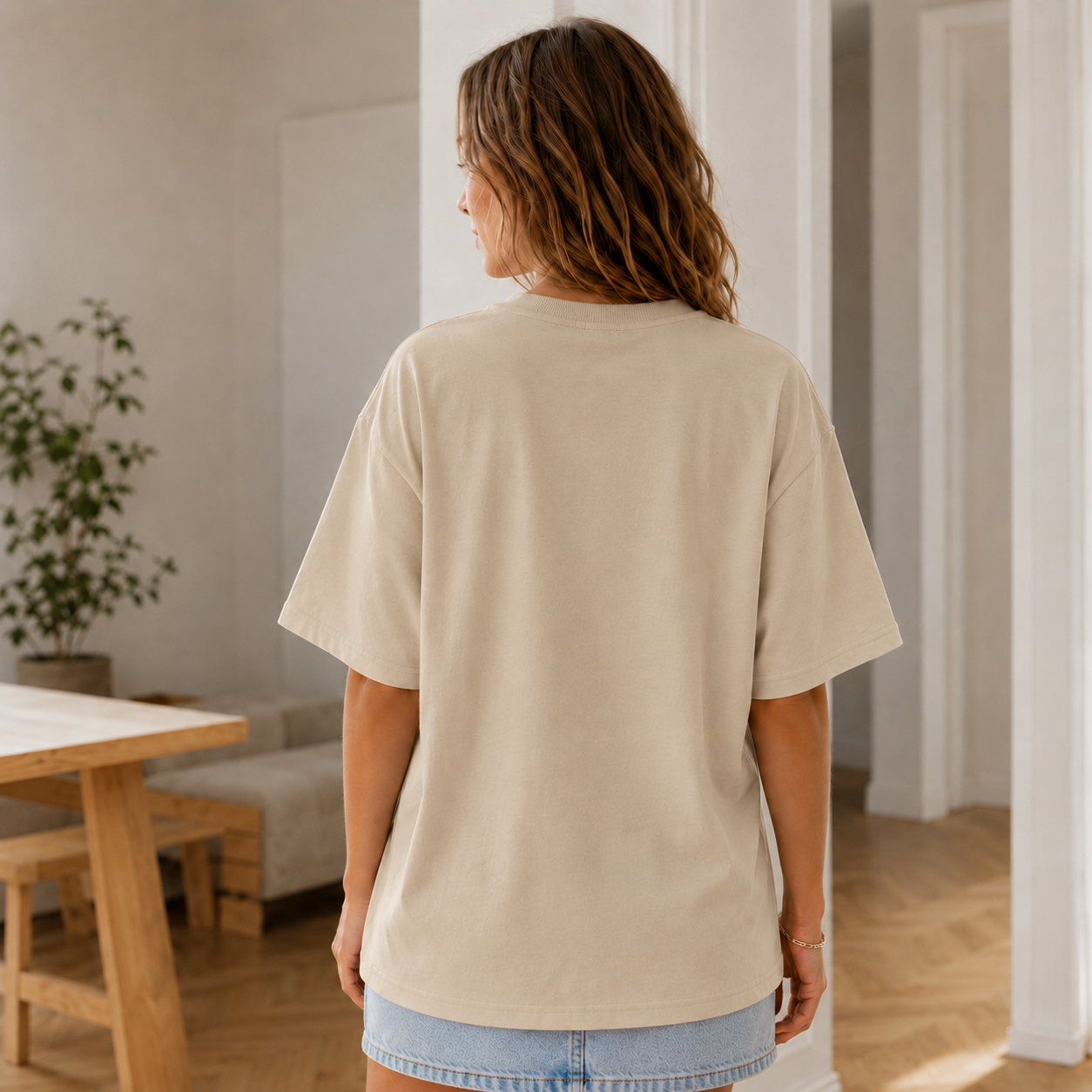 Camiseta Oversized Sina – Algodón Puro, Corte Holgado