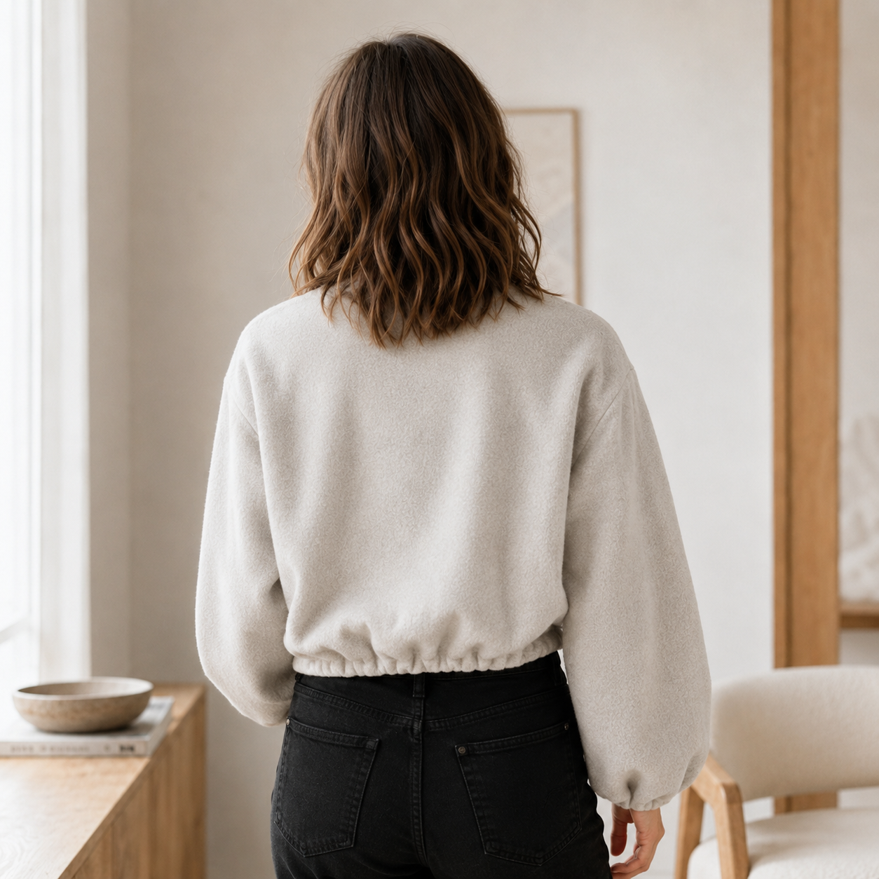 Bomber Polar Nele – Cropped con Cremallera