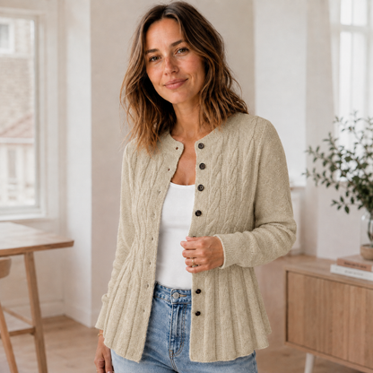 Chaqueta de Punto Mila – Cárdigan con Peplum