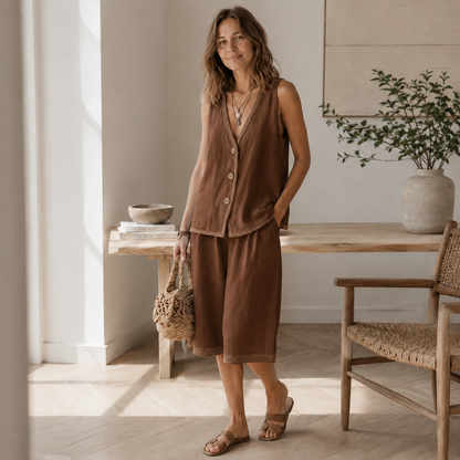 Conjunto Loungewear Ronja – Chaleco y Short Ancho