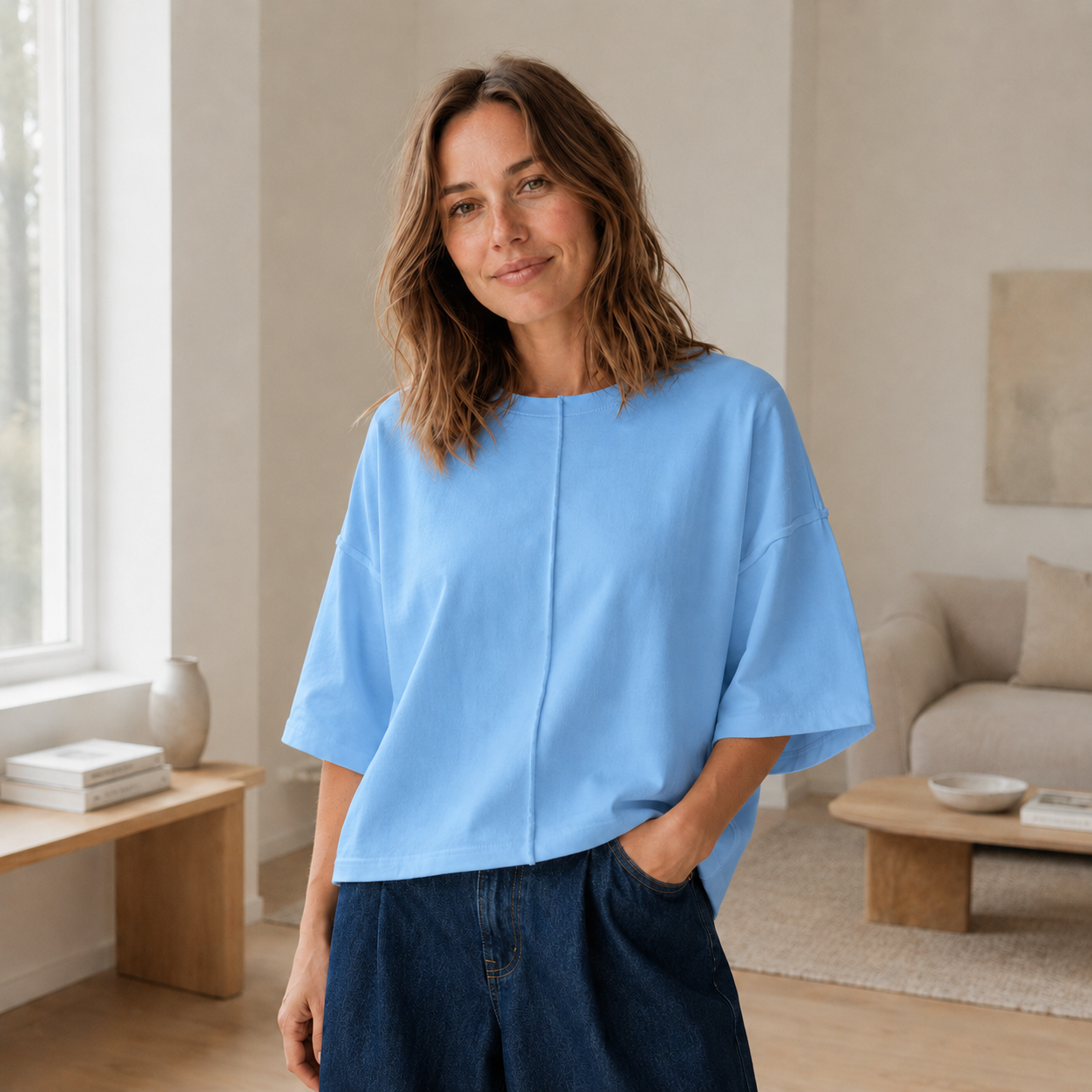 Camiseta Boxy Maren – Oversized Informal y Suave