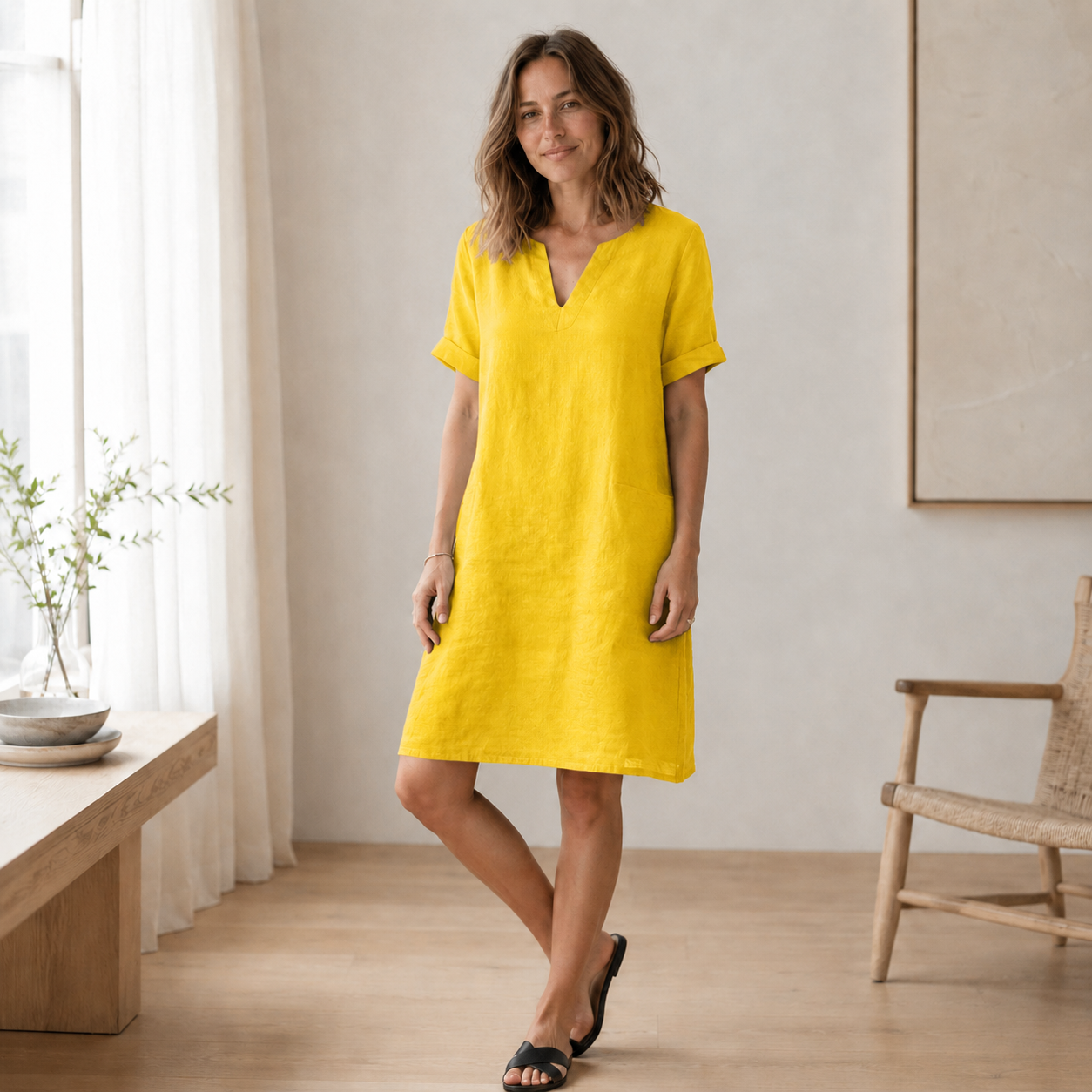 Vestido de Verano Nora – Ligero y Fresco Efecto Lino