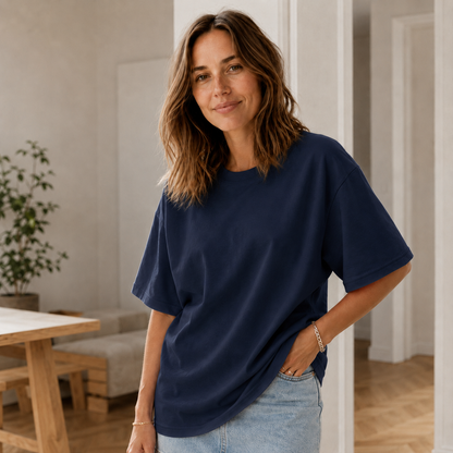 Camiseta Oversized Sina – Algodón Puro, Corte Holgado